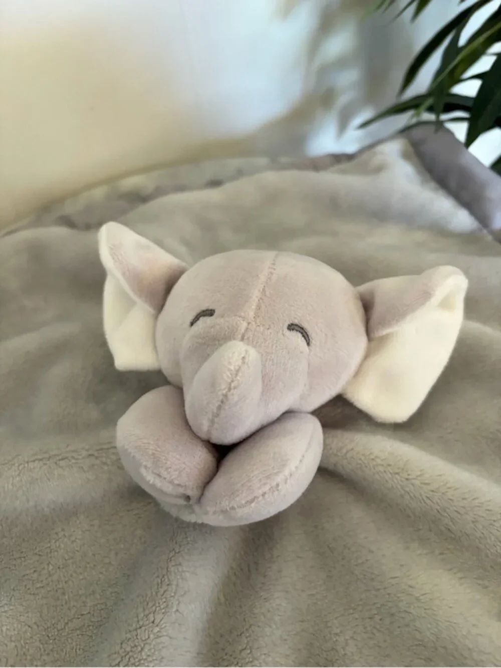 Carters Kids Preferred Elephant Plush Stuffed Animal Snuggler Lovey Gray Blanket